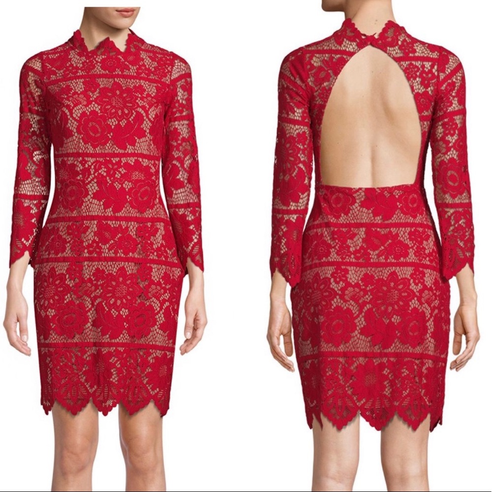 FOR LOVE AND LEMON red Rosetta lace dress